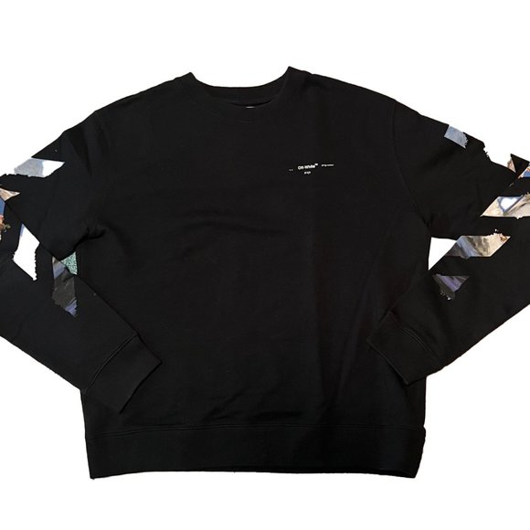 Off-White SS2019 "Impressionism" Black Crewneck Sweatshirt Size XL - Picture 2 of 6
